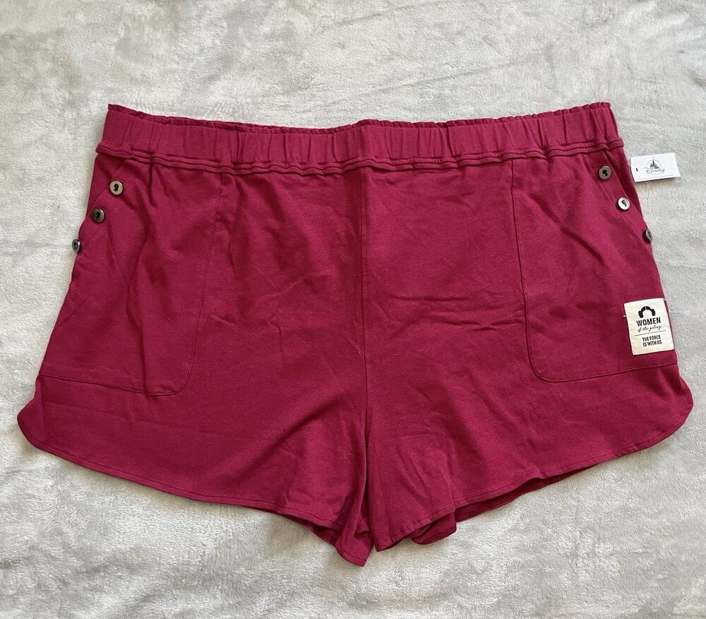 Star Wars Shorts 1X Burgundy Woman Of The Galaxy Princess Leah Disney Parks NWT
